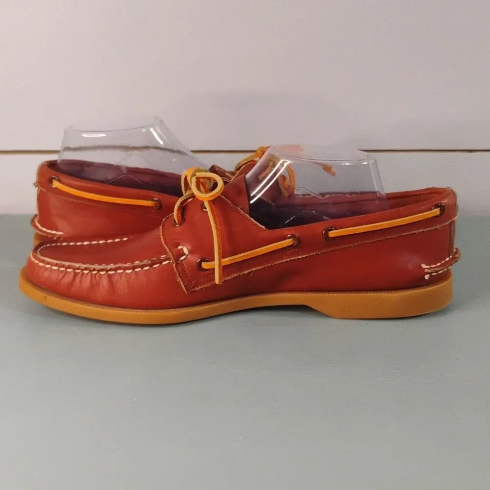 Florsheim Men's Brown Leather Sea Tracs Boat Shoes Round Toe Lace-Up US 11.5